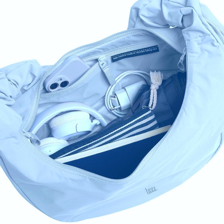 GOTBAG. Moon Bag Ruffle aqua